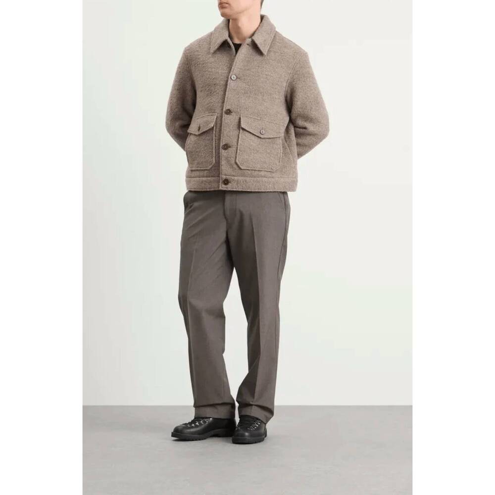 NEW WAX LONDON newgate wool jacket in light brown melange